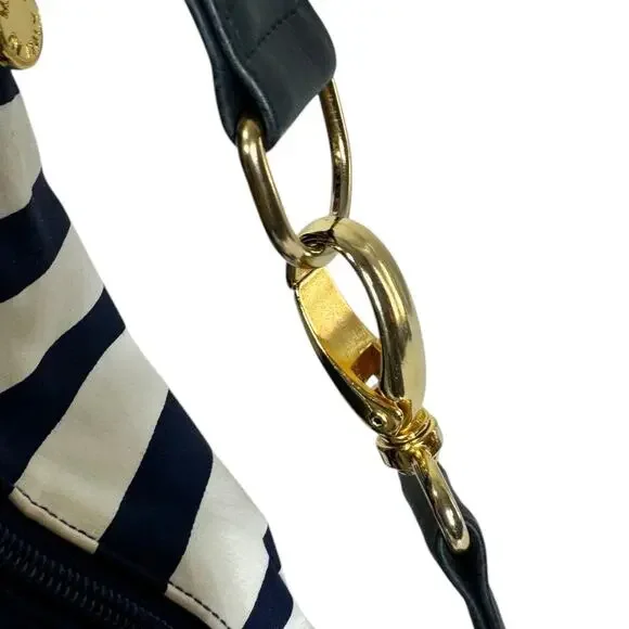 Vintage Aronni Romana Sailing Flag Print Handbag Nautical Florence Italy Navy - Picture 8 of 14